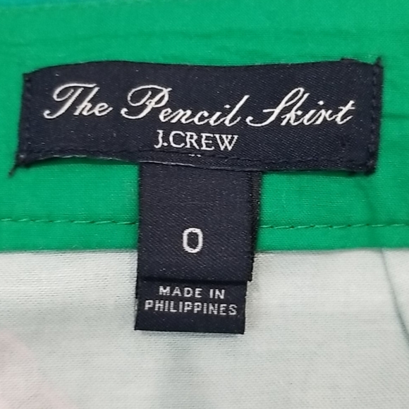 J.crew pencil skirt green with floral print size 0 - Picture 5 of 8